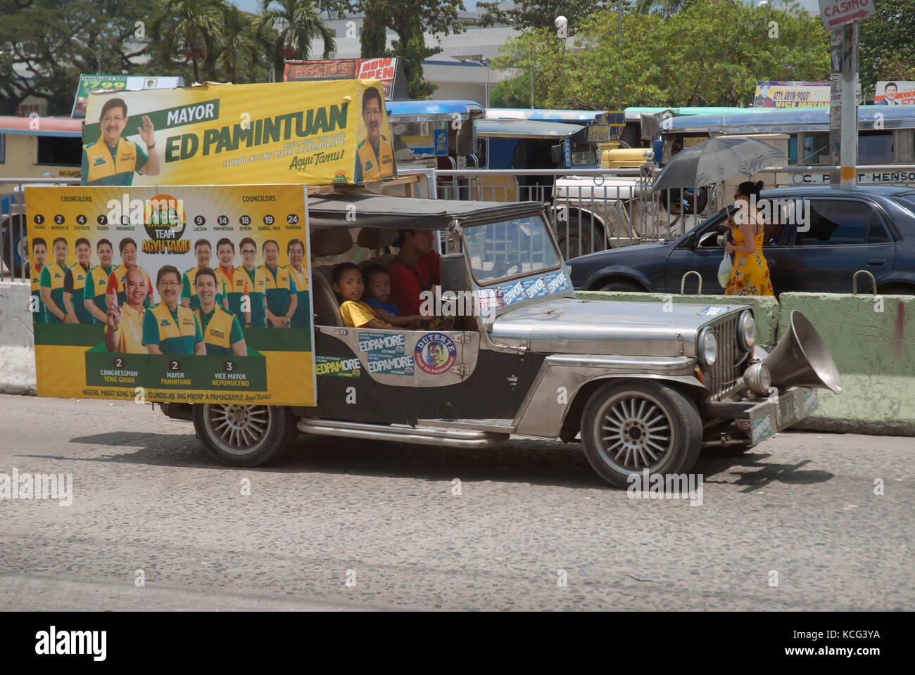 Jeepney, Angeles, Filippine. Foto Stock