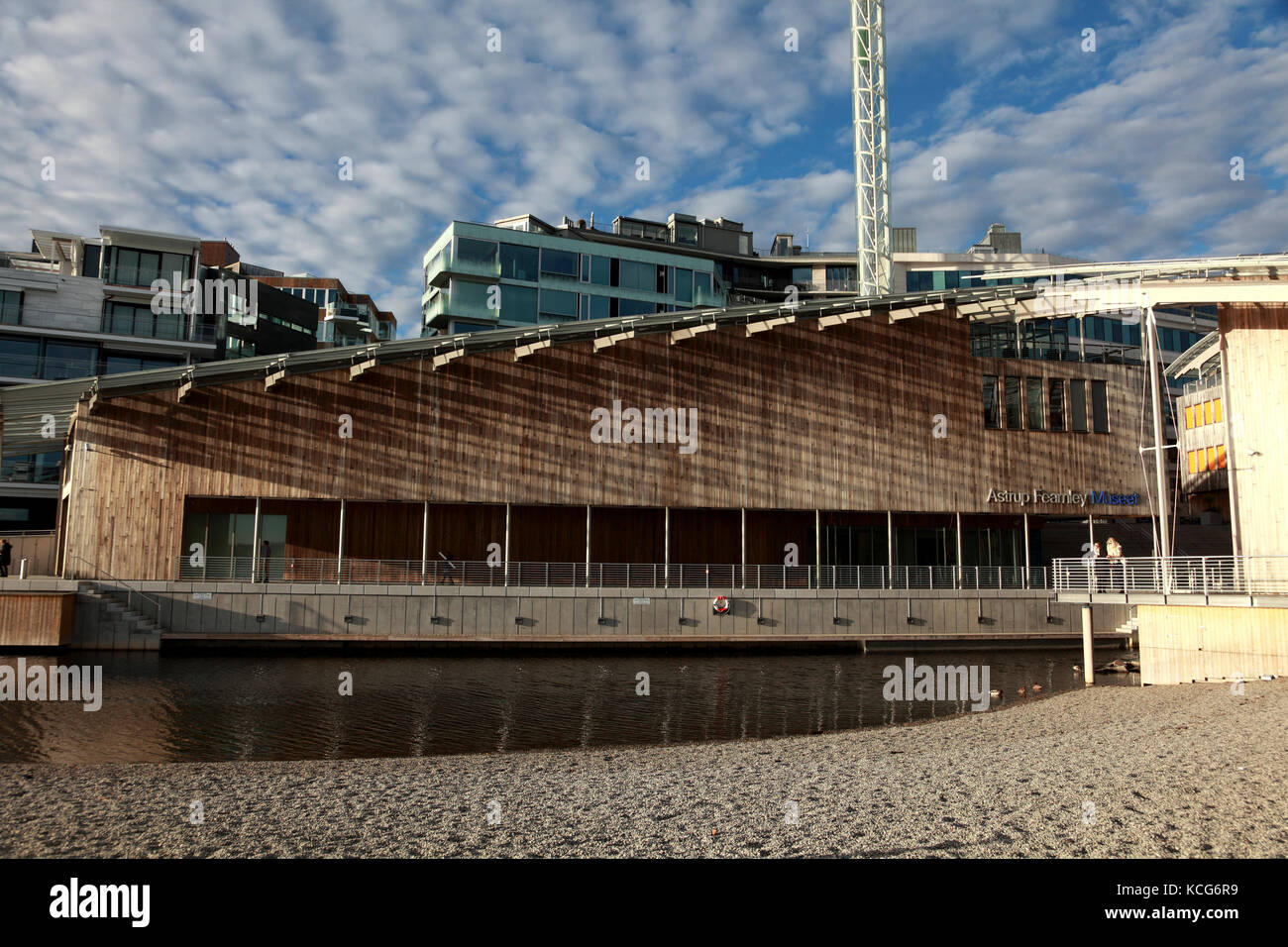 Il astrup fearnley museo privato di arte moderna, progettato da Renzo Piano, a oslo, Norvegia Foto Stock