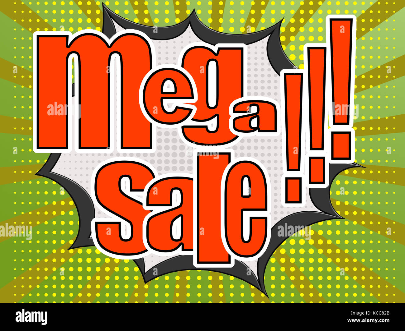 Mega vendita fumetto discorso bolla immagine con hi-res resa grafica che può essere utilizzata per qualsiasi graphic design. Foto Stock