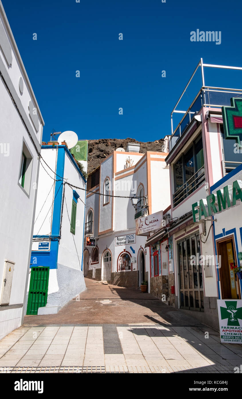 Bella Puerto de Mogan sull'isola di Gran Canaria, Spagna Foto Stock