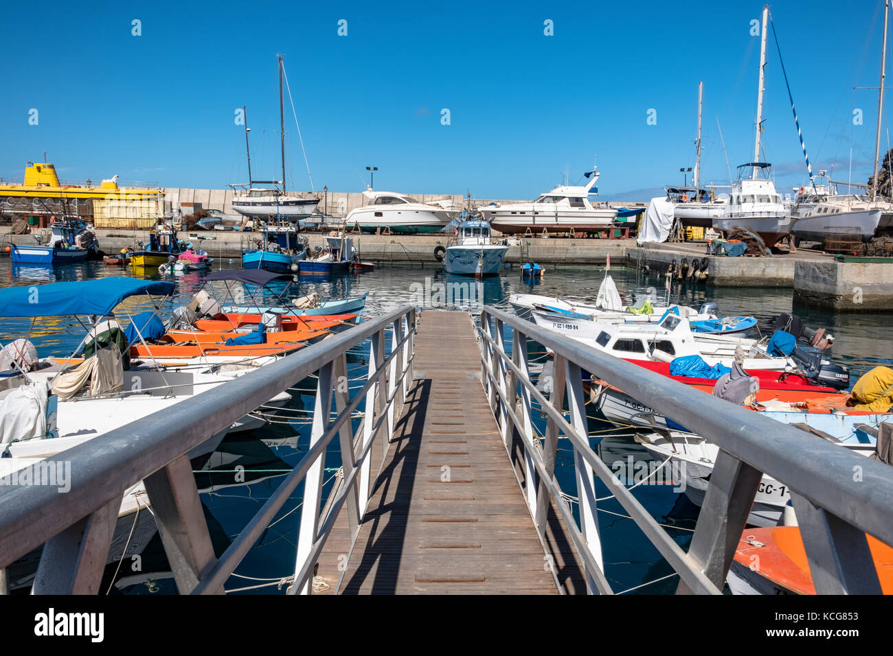 Bella Puerto de Mogan sull'isola di Gran Canaria, Spagna Foto Stock
