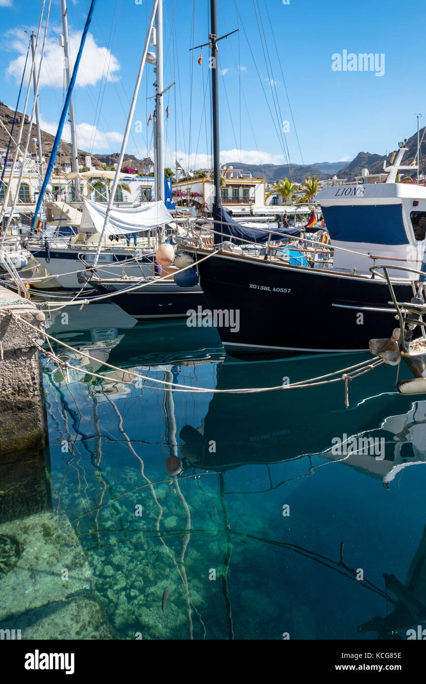 Bella Puerto de Mogan sull'isola di Gran Canaria, Spagna Foto Stock
