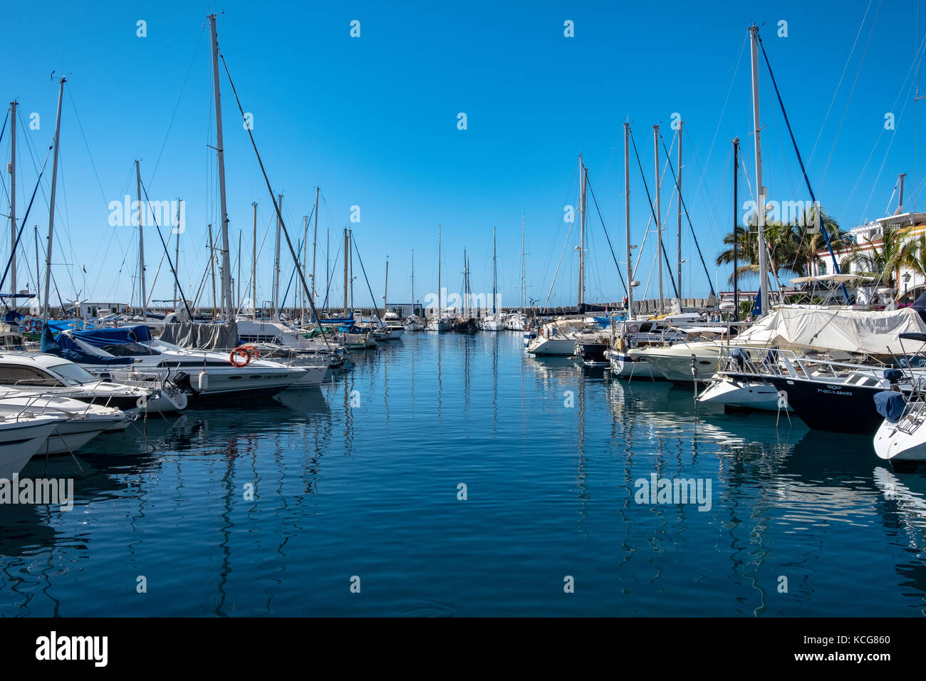 Bella Puerto de Mogan sull'isola di Gran Canaria, Spagna Foto Stock