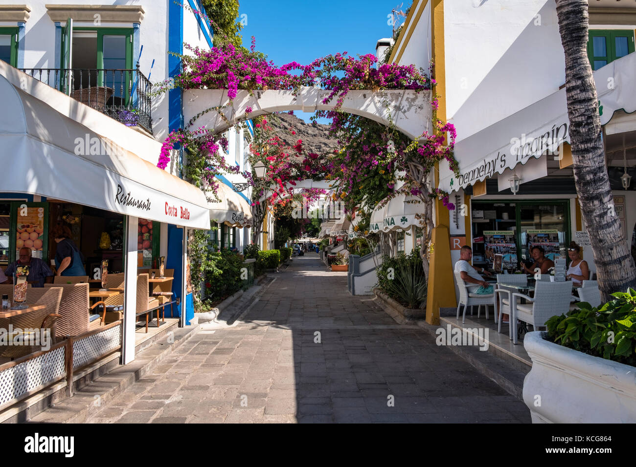 Bella Puerto de Mogan sull'isola di Gran Canaria, Spagna Foto Stock