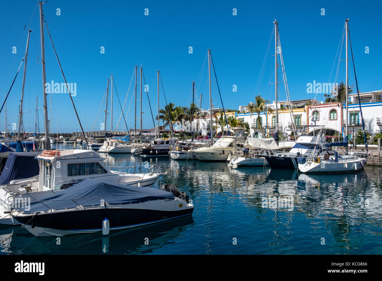 Bella Puerto de Mogan sull'isola di Gran Canaria, Spagna Foto Stock