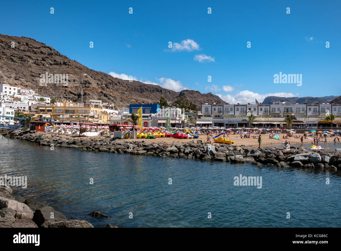 Bella Puerto de Mogan sull'isola di Gran Canaria, Spagna Foto Stock