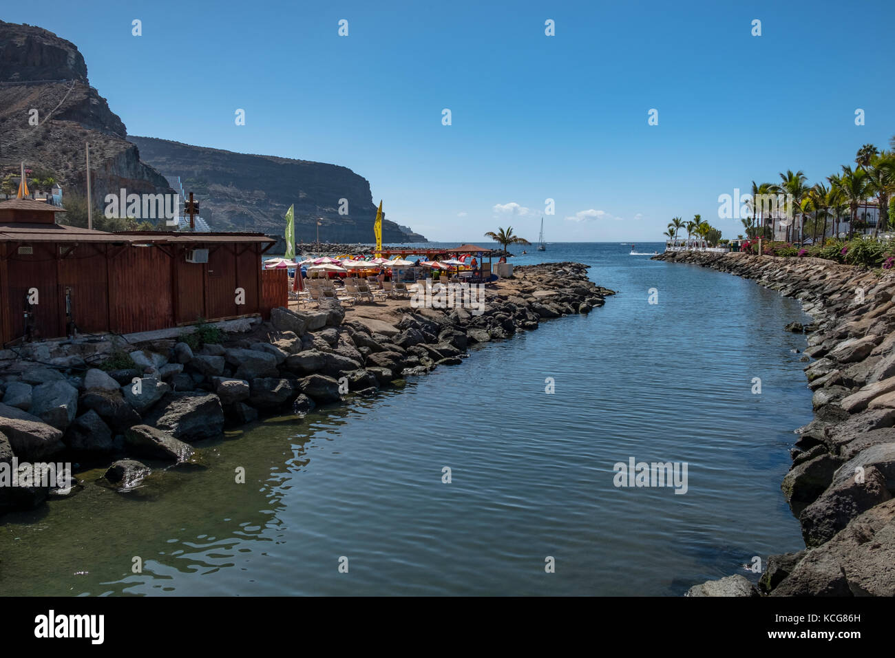Bella Puerto de Mogan sull'isola di Gran Canaria, Spagna Foto Stock