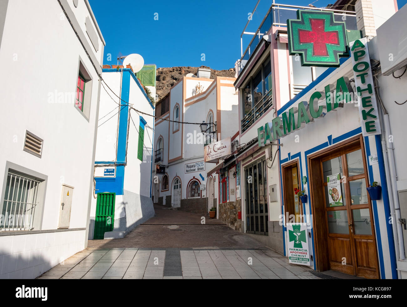 Bella Puerto de Mogan sull'isola di Gran Canaria, Spagna Foto Stock