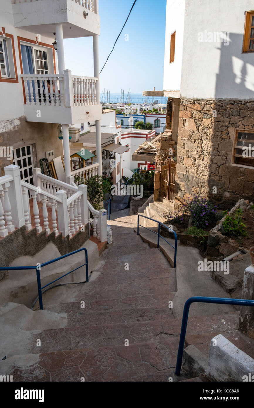 Bella Puerto de Mogan sull'isola di Gran Canaria, Spagna Foto Stock
