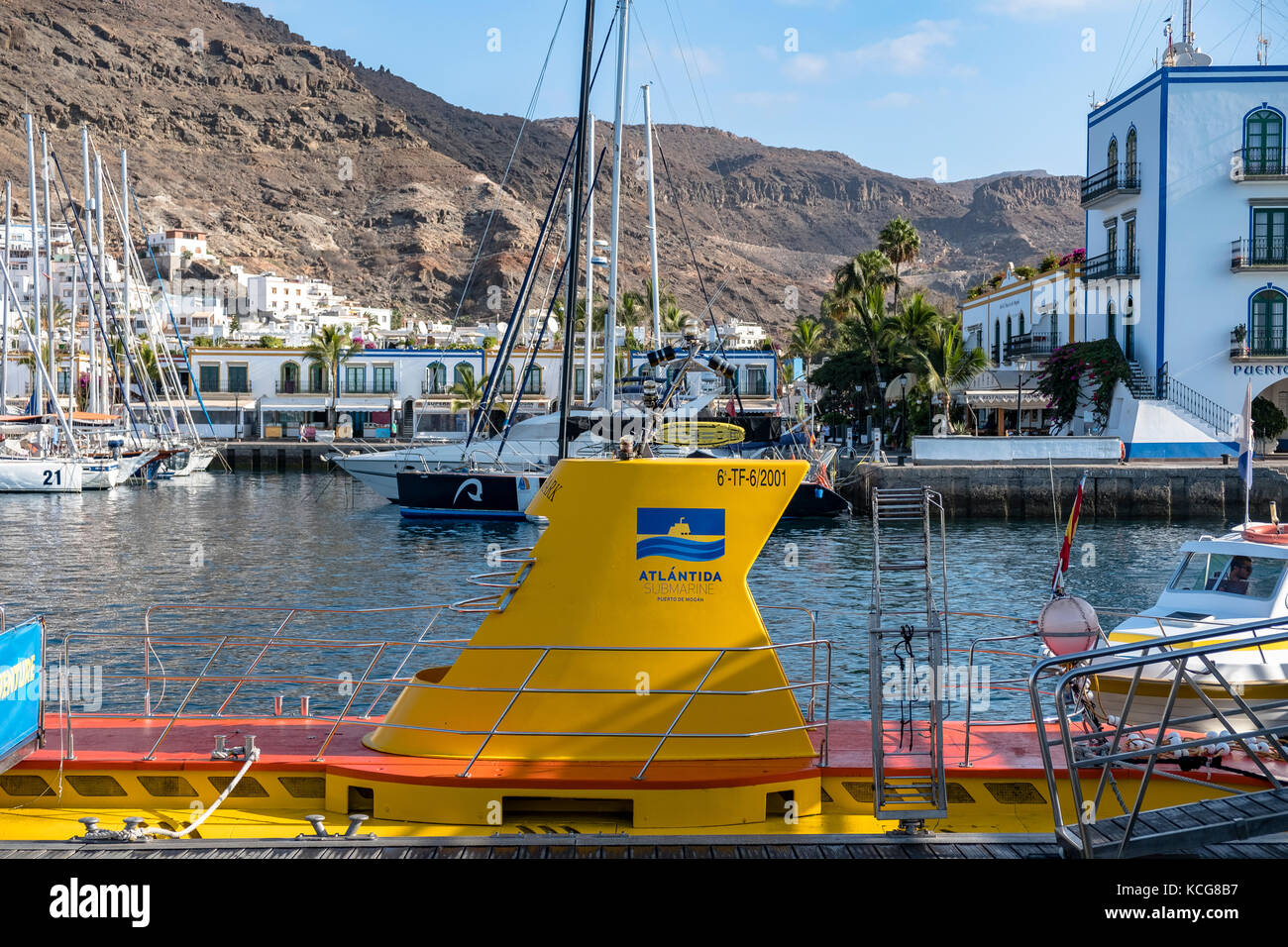 Bella Puerto de Mogan sull'isola di Gran Canaria, Spagna Foto Stock