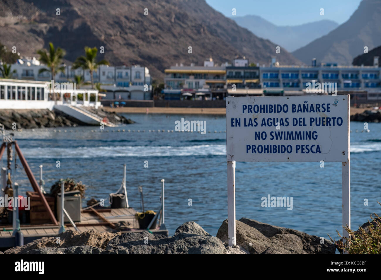 Bella Puerto de Mogan sull'isola di Gran Canaria, Spagna Foto Stock