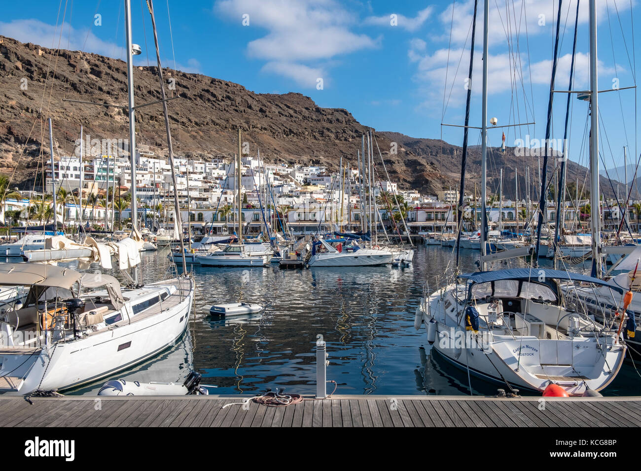 Bella Puerto de Mogan sull'isola di Gran Canaria, Spagna Foto Stock