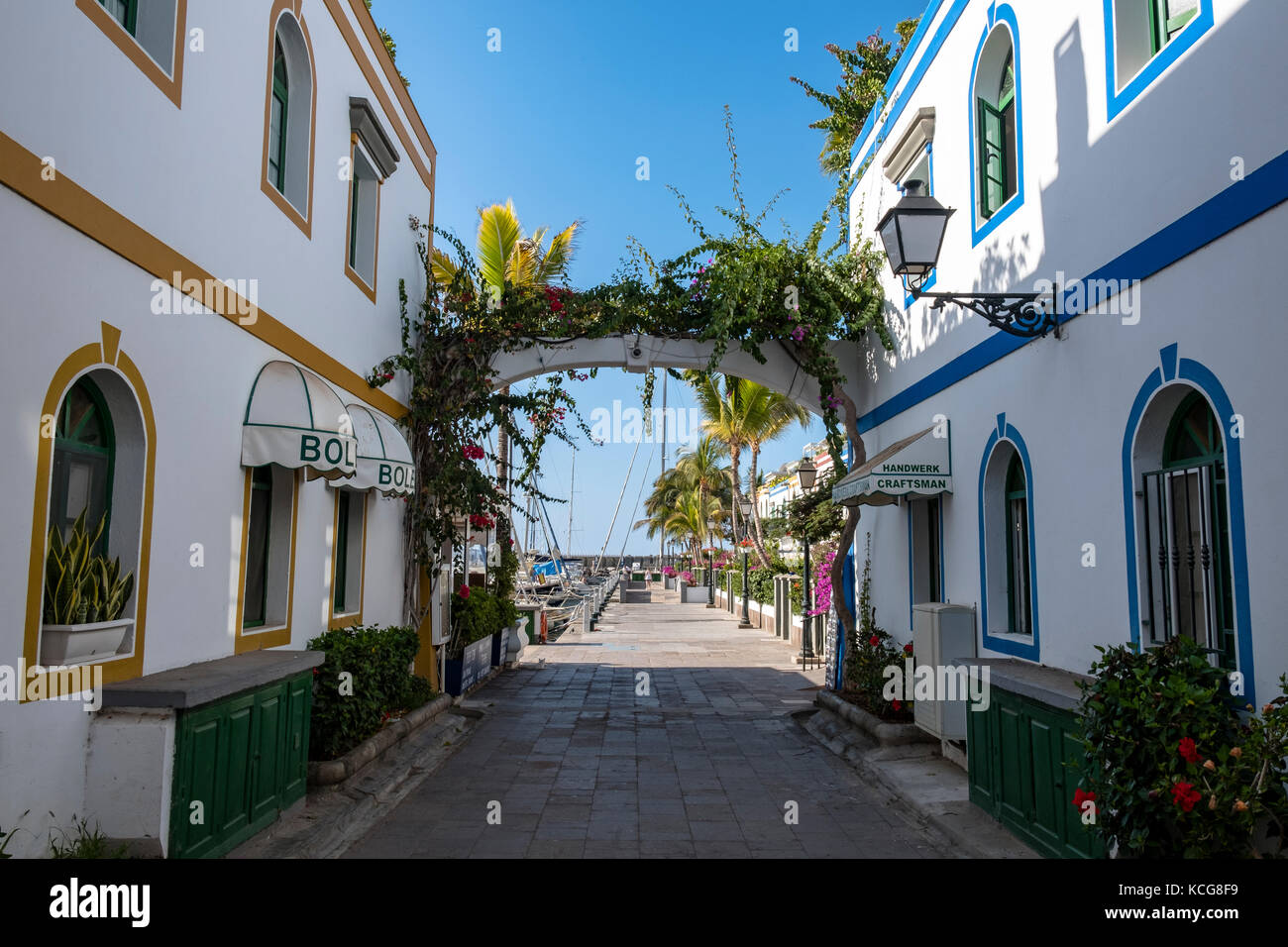 Bella Puerto de Mogan sull'isola di Gran Canaria, Spagna Foto Stock
