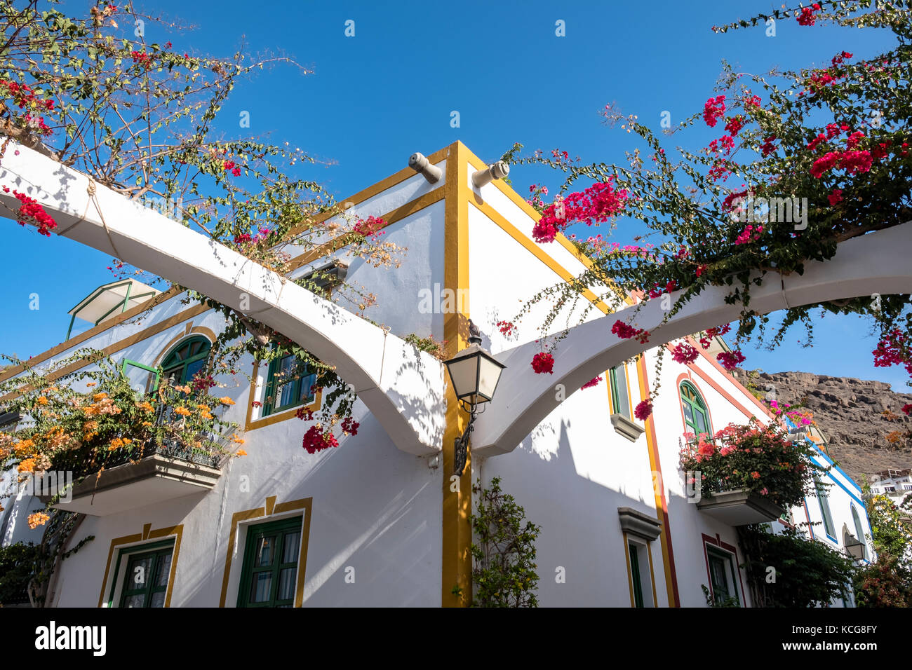 Bella Puerto de Mogan sull'isola di Gran Canaria, Spagna Foto Stock
