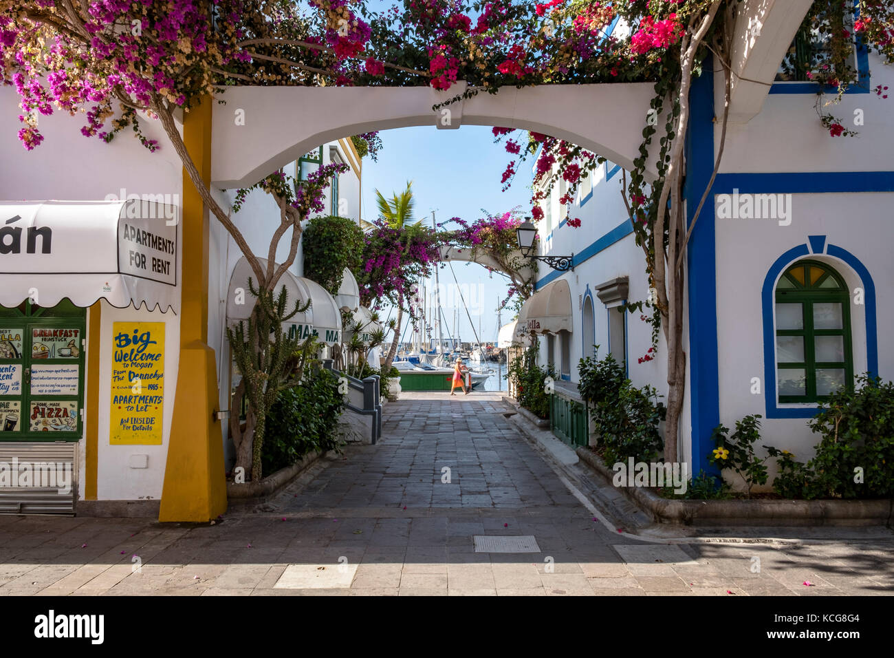 Bella Puerto de Mogan sull'isola di Gran Canaria, Spagna Foto Stock