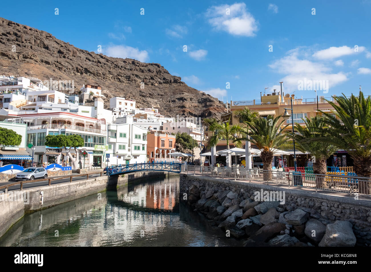 Bella Puerto de Mogan sull'isola di Gran Canaria, Spagna Foto Stock