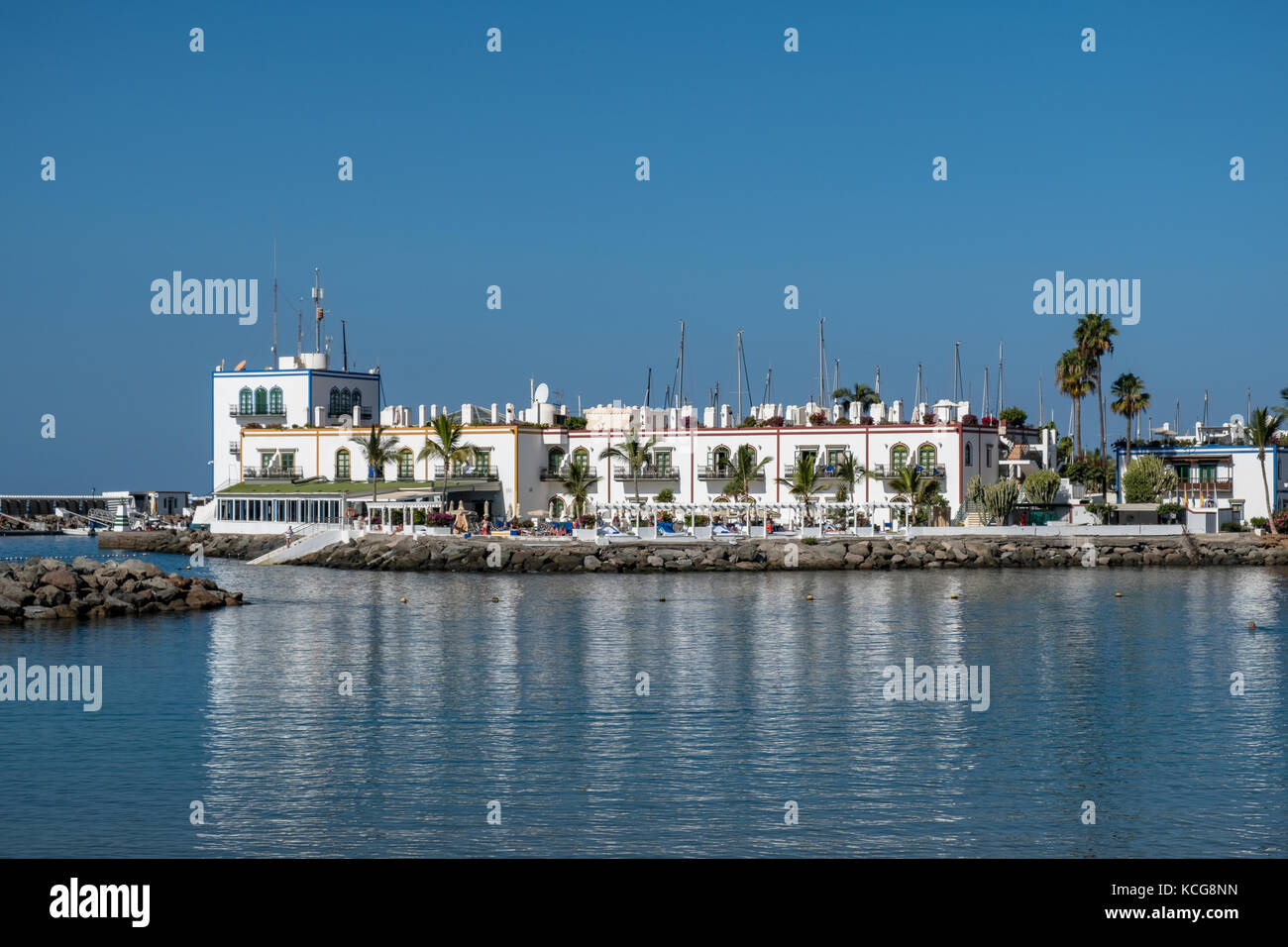 Bella Puerto de Mogan sull'isola di Gran Canaria, Spagna Foto Stock