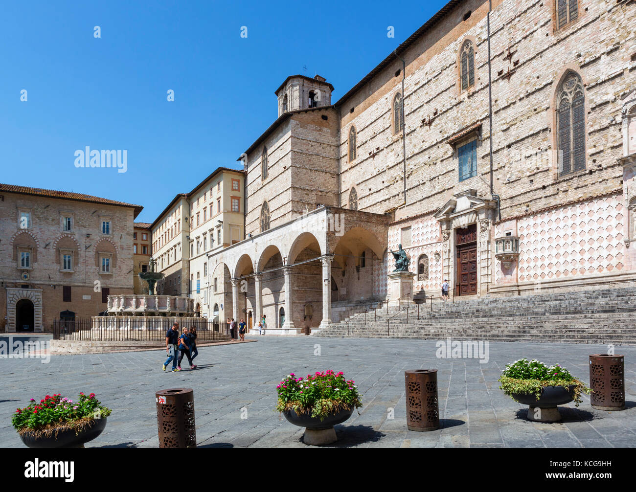 Perugia Cattedrale (Duomo), Piazza IV Novembre, Perugia, Umbria, Italia Foto Stock