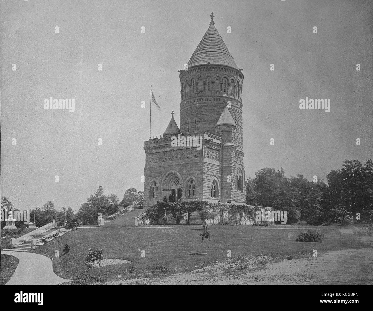 Stati Uniti d'America, stato dell'Ohio, il monumento al assassinato il presidente Garfield vicino alla città di Cleveland, il Monumento Garfield, digitale migliorata la riproduzione di una foto storiche dal (stimato) Anno 1899 Foto Stock