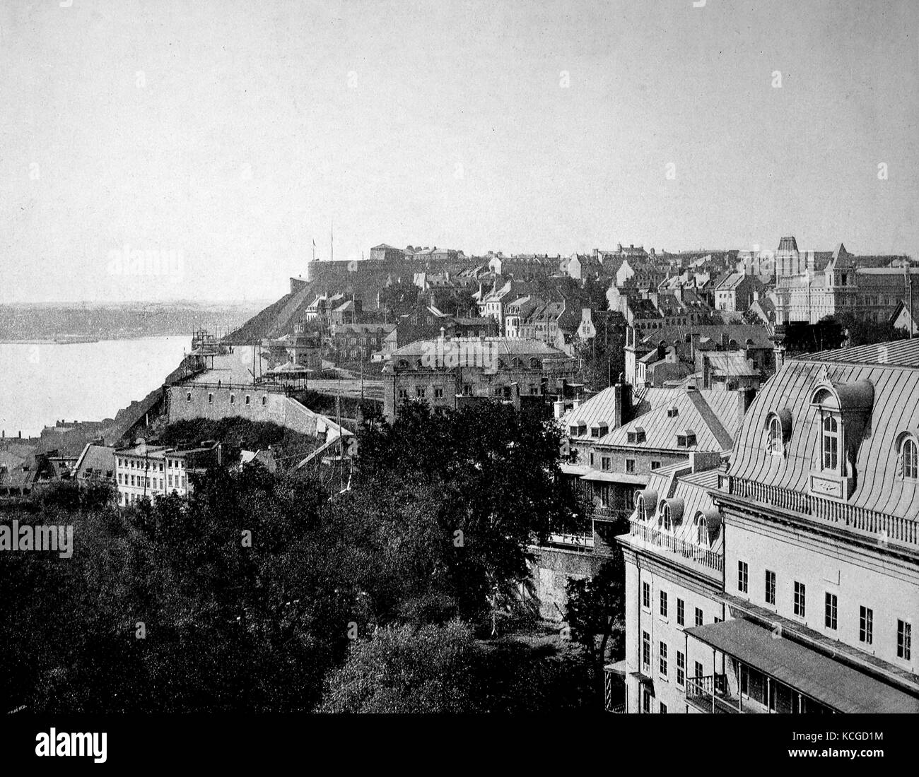 Canada, vista dall'Università Laval di parte della città di Québec e St. Lorenz Bay, digitale migliorata la riproduzione di una foto storiche dal (stimato) Anno 1899 Foto Stock