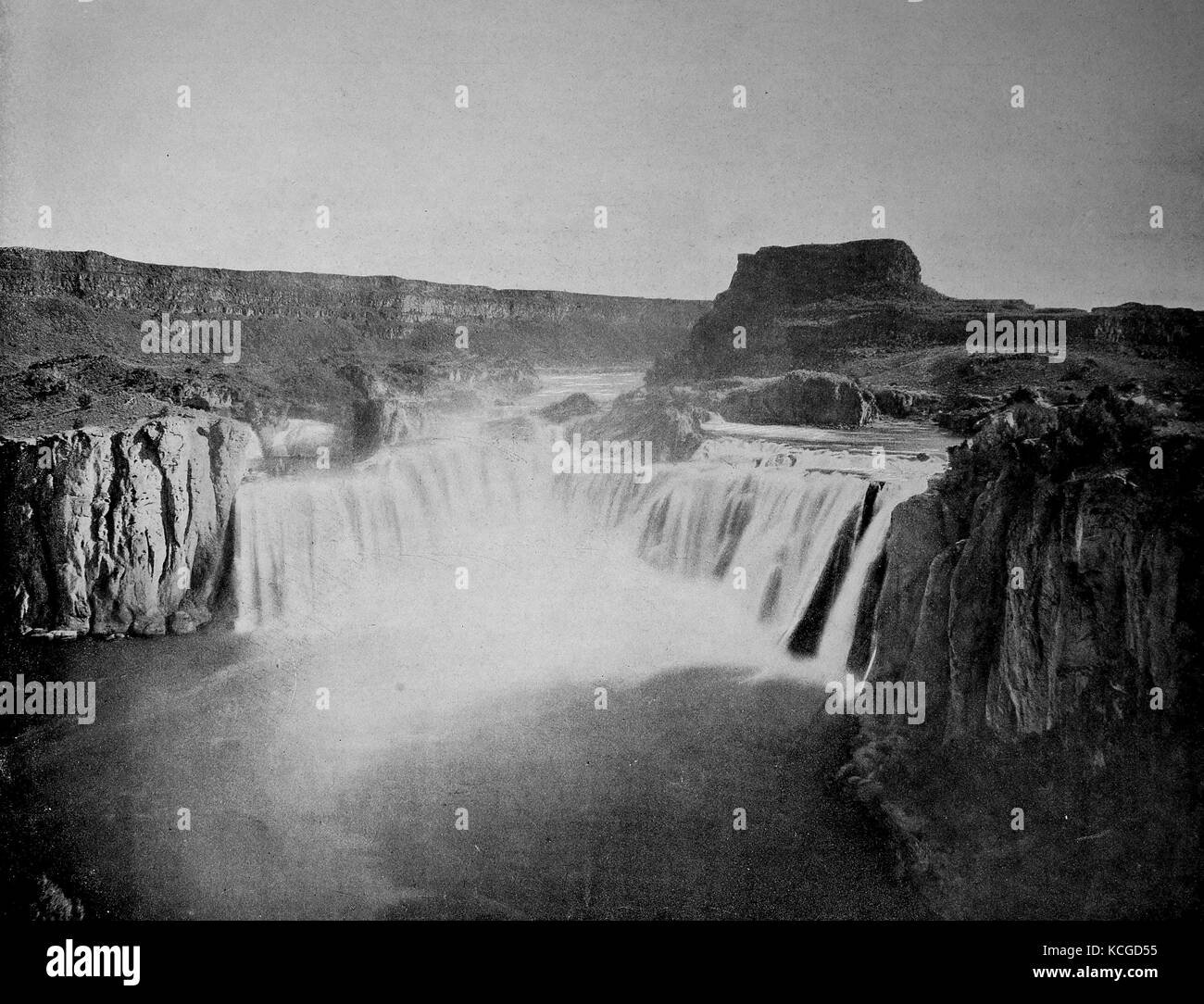 Stati Uniti d'America, Shoshone Falls, cascata nello stato di Idaho, digitale migliorata la riproduzione di una foto storiche dal (stimato) Anno 1899 Foto Stock