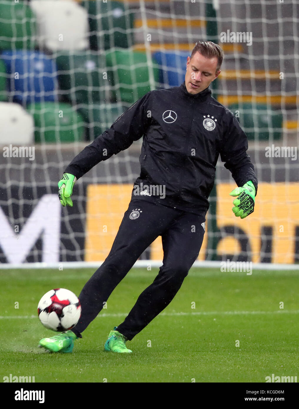 Il portiere tedesco Marc-Andre ter Stegen durante la sessione di allenamento al Windsor Park di Belfast. Foto Stock