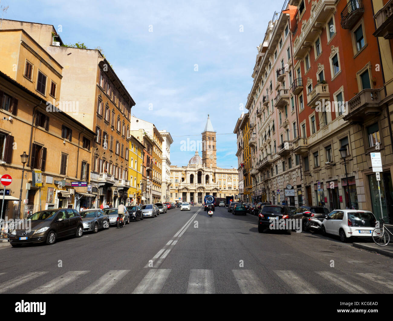 Via Merulana e la basilica di santa maria maggiore - roma, Italia Foto Stock