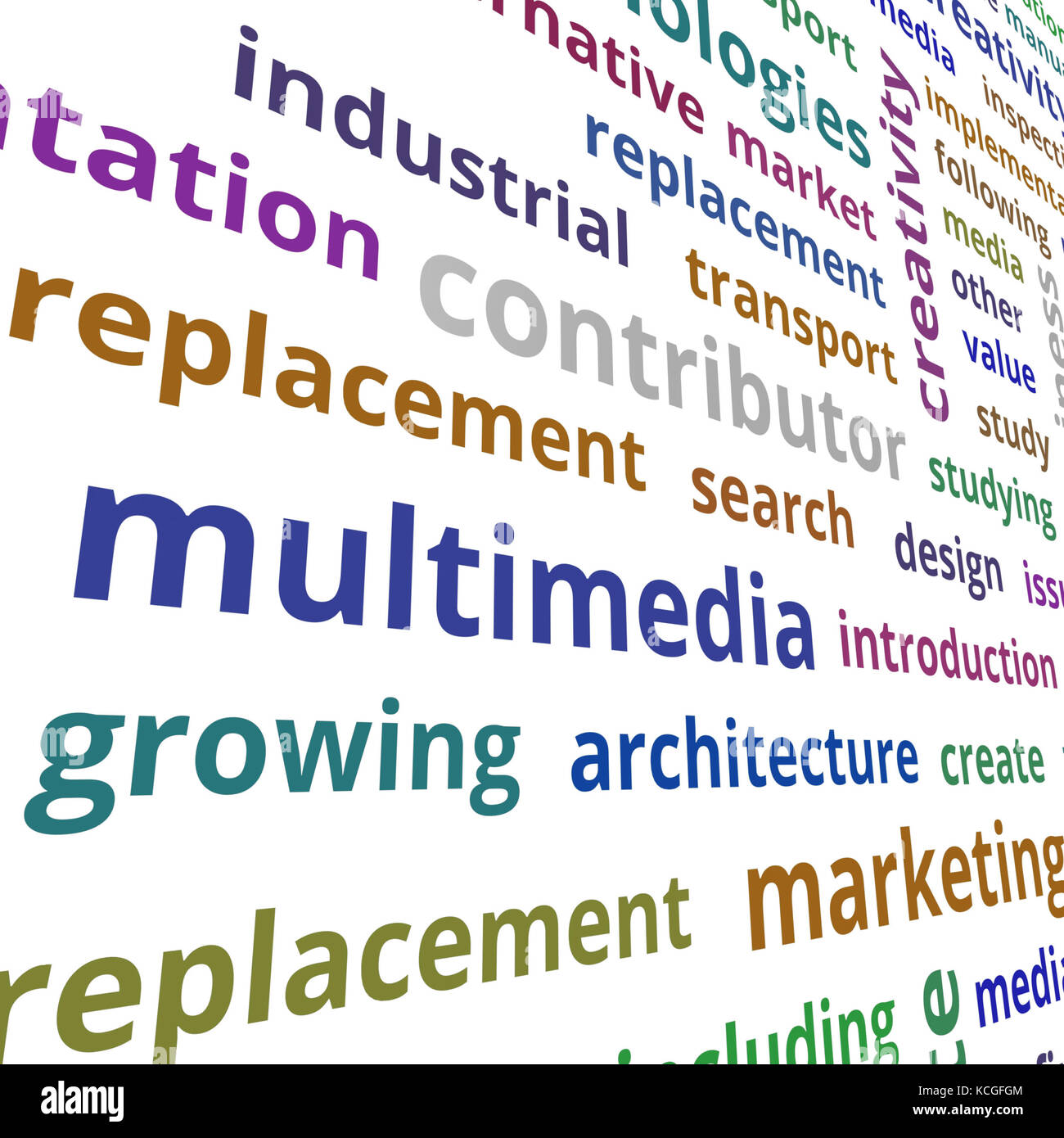 Concetto di multimediale rendering 3D Foto Stock