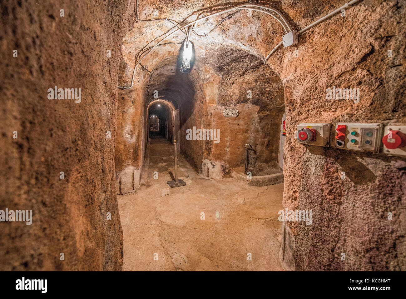 Cantine sotterranee di Rueda, Spagna Foto Stock