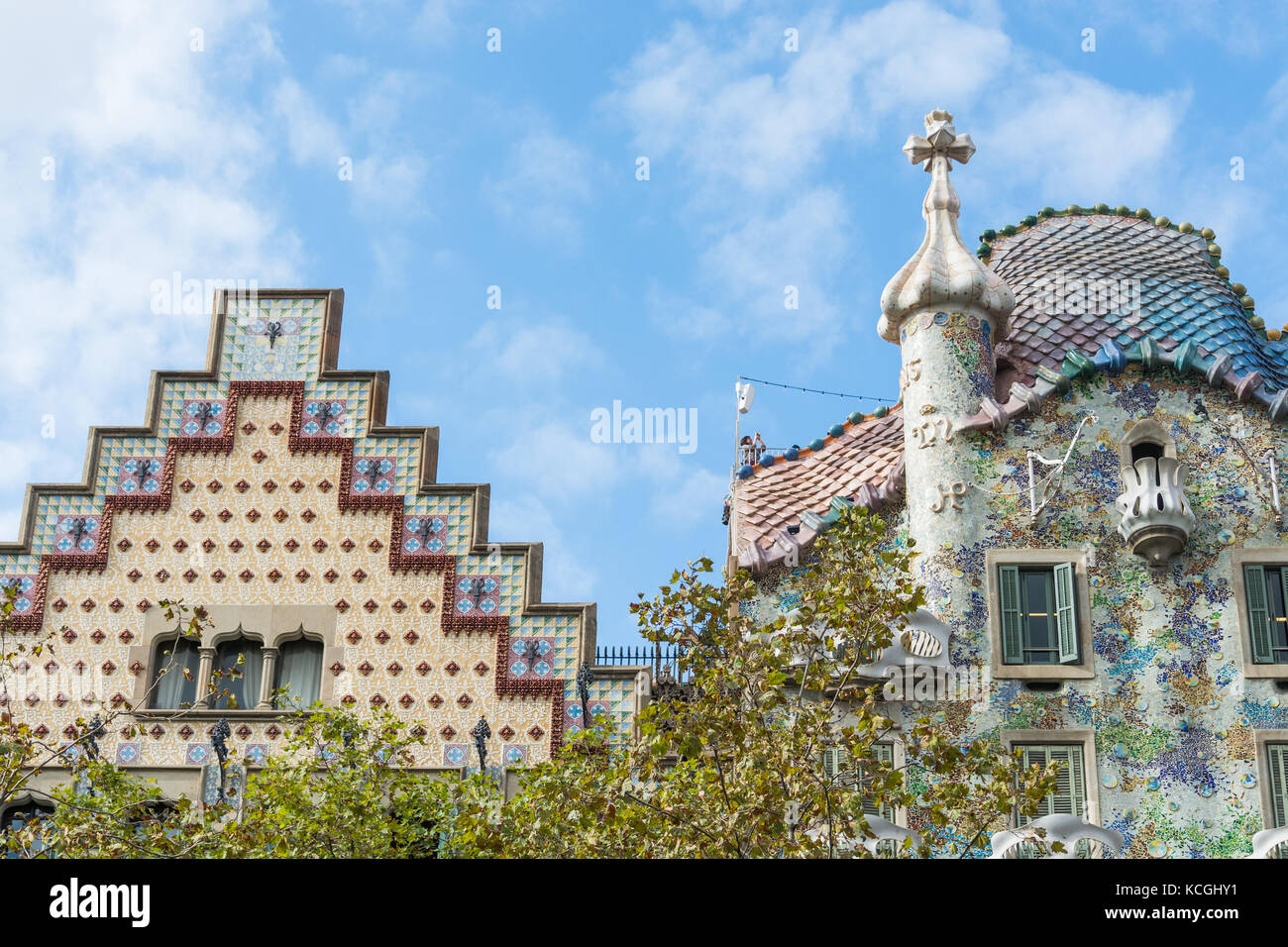 Architettura Modernisme sul Passeig de Gracia, Barcellona, in Catalogna, Spagna Foto Stock