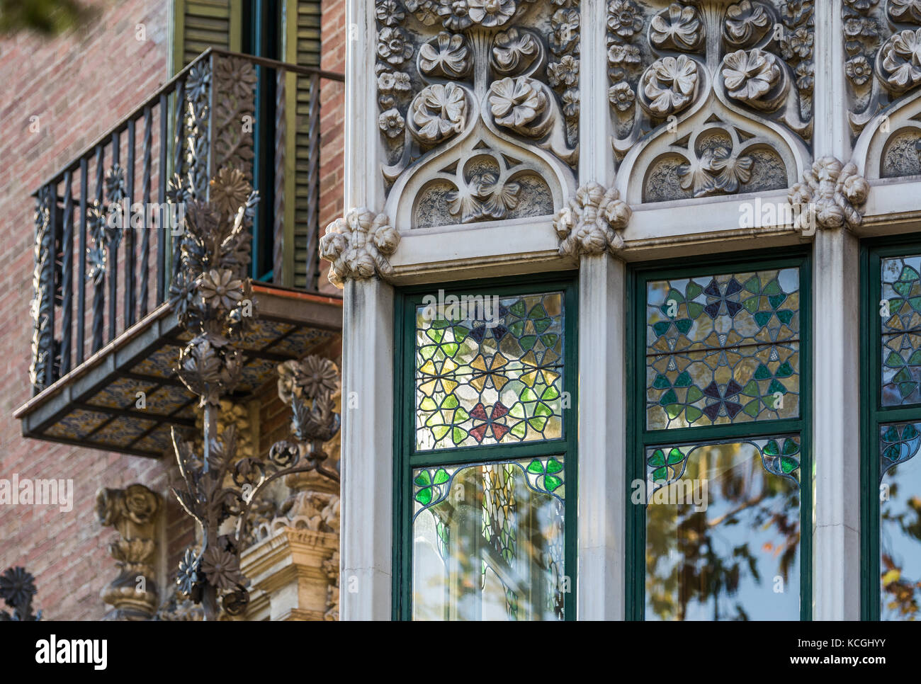 La Casa de les Punxes, Diagonal di Barcellona, in Catalogna, Spagna Foto Stock