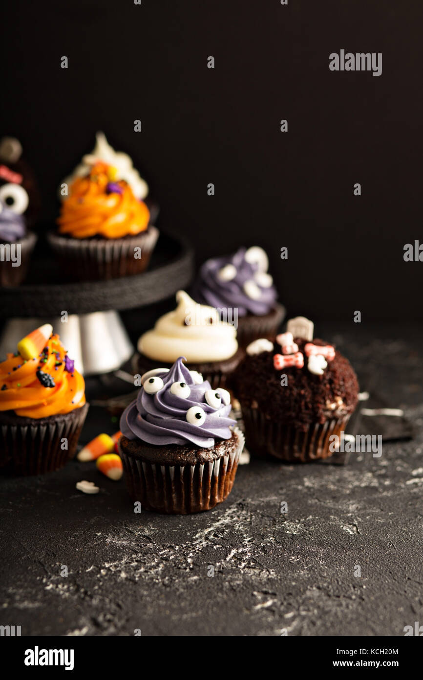 Festosa tortini di Halloween e tratta Foto Stock