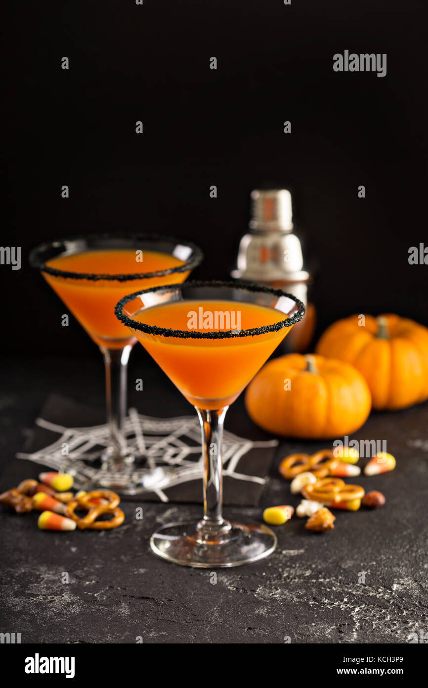 Halloween o caduta pumpkintini cocktail Foto Stock