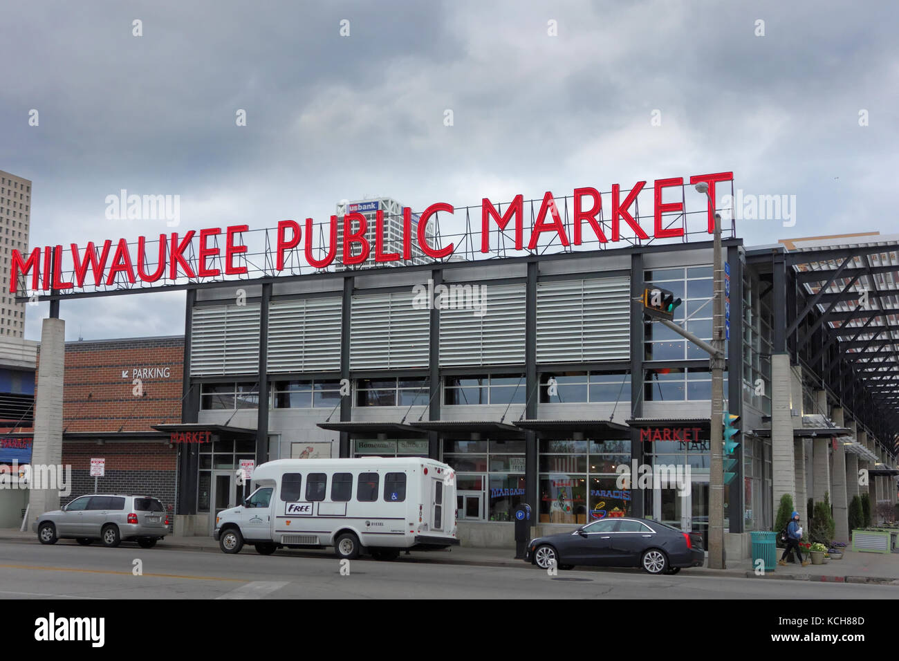 Mercato pubblico di Milwaukee, Historic Third Ward, Milwaukee, Wisconsin, Stati Uniti Foto Stock