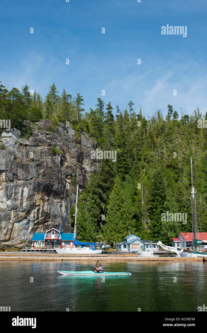 Echo Bay, iun l arcipelago di Broughton, off nord Isola di Vancouver, British Columbia, Canada Foto Stock