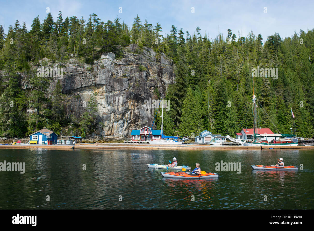 Echo Bay, iun l arcipelago di Broughton, off nord Isola di Vancouver, British Columbia, Canada Foto Stock