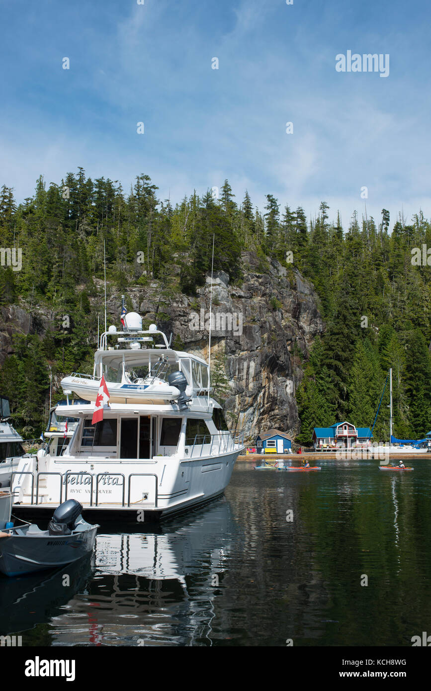 Echo Bay, iun l arcipelago di Broughton, off nord Isola di Vancouver, British Columbia, Canada Foto Stock