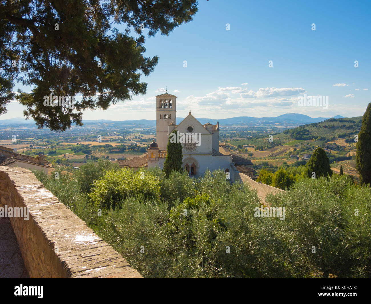 Assisi, Italia, una delle più belle piccole città d'Italia. la basilica e il Sacro Convento di San Francesco Foto Stock