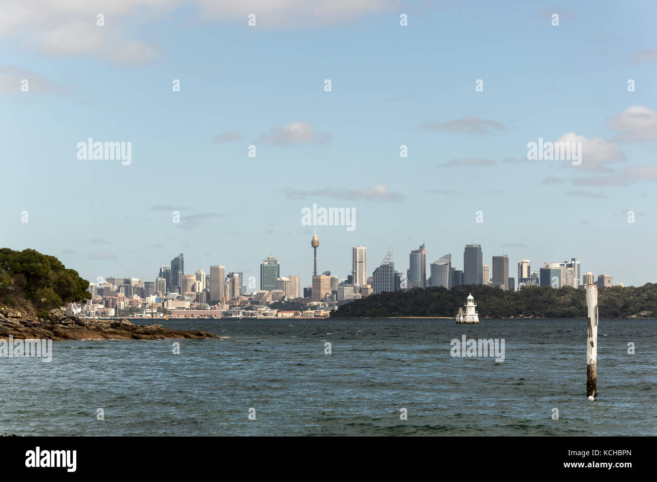 Sydney il panorama del centro da Watson Bay Australia Foto Stock