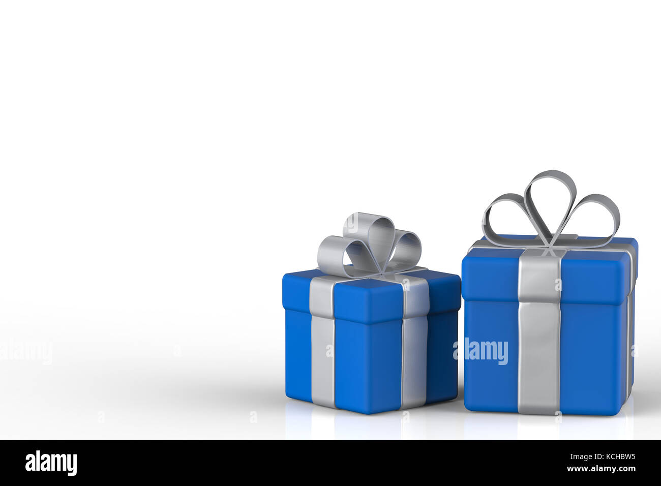 3D rendering blue box regalo con uno spazio vuoto Foto Stock
