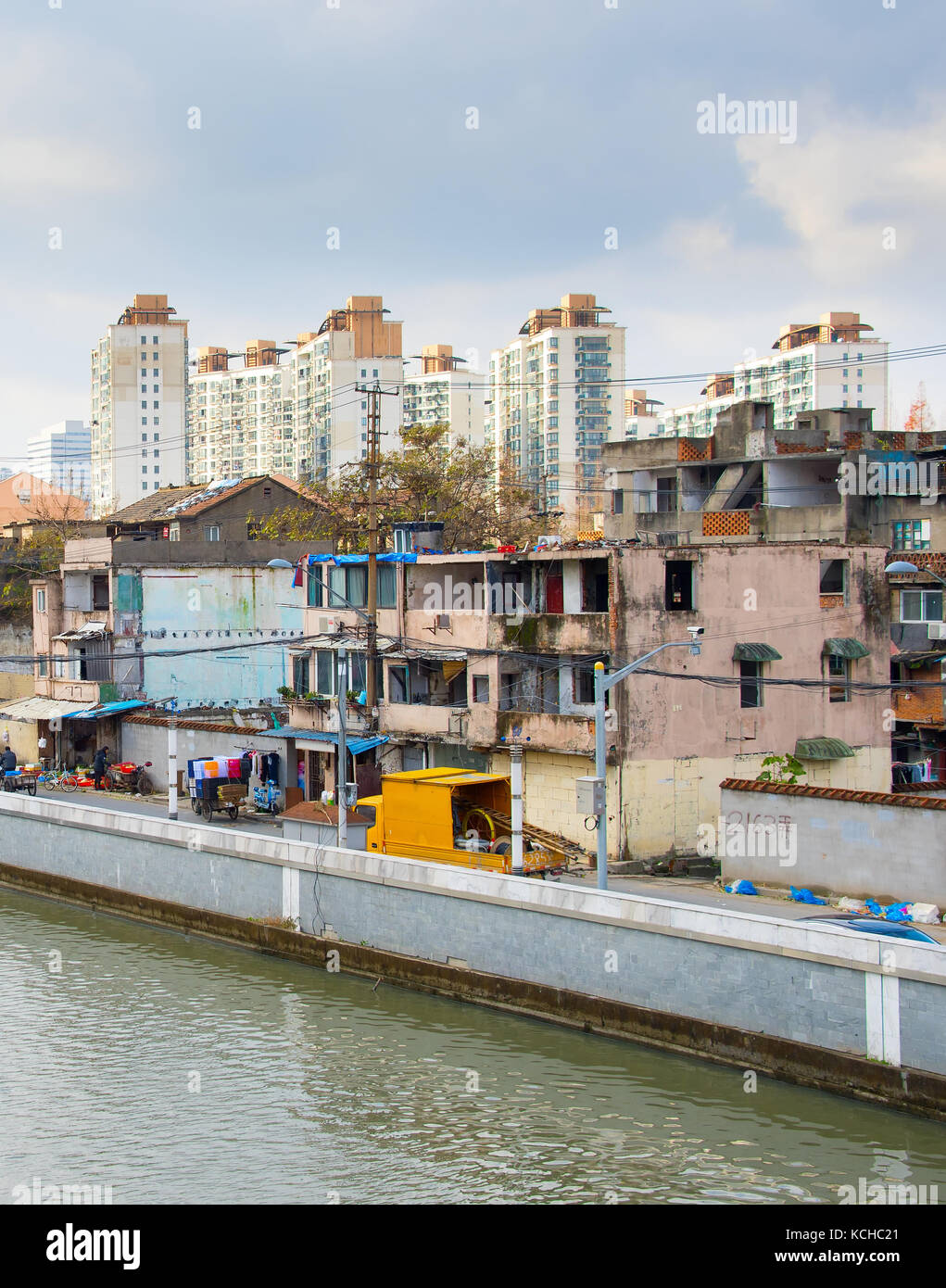 Vecchio abandonded quartiere vive a Shanghai in Cina Foto Stock