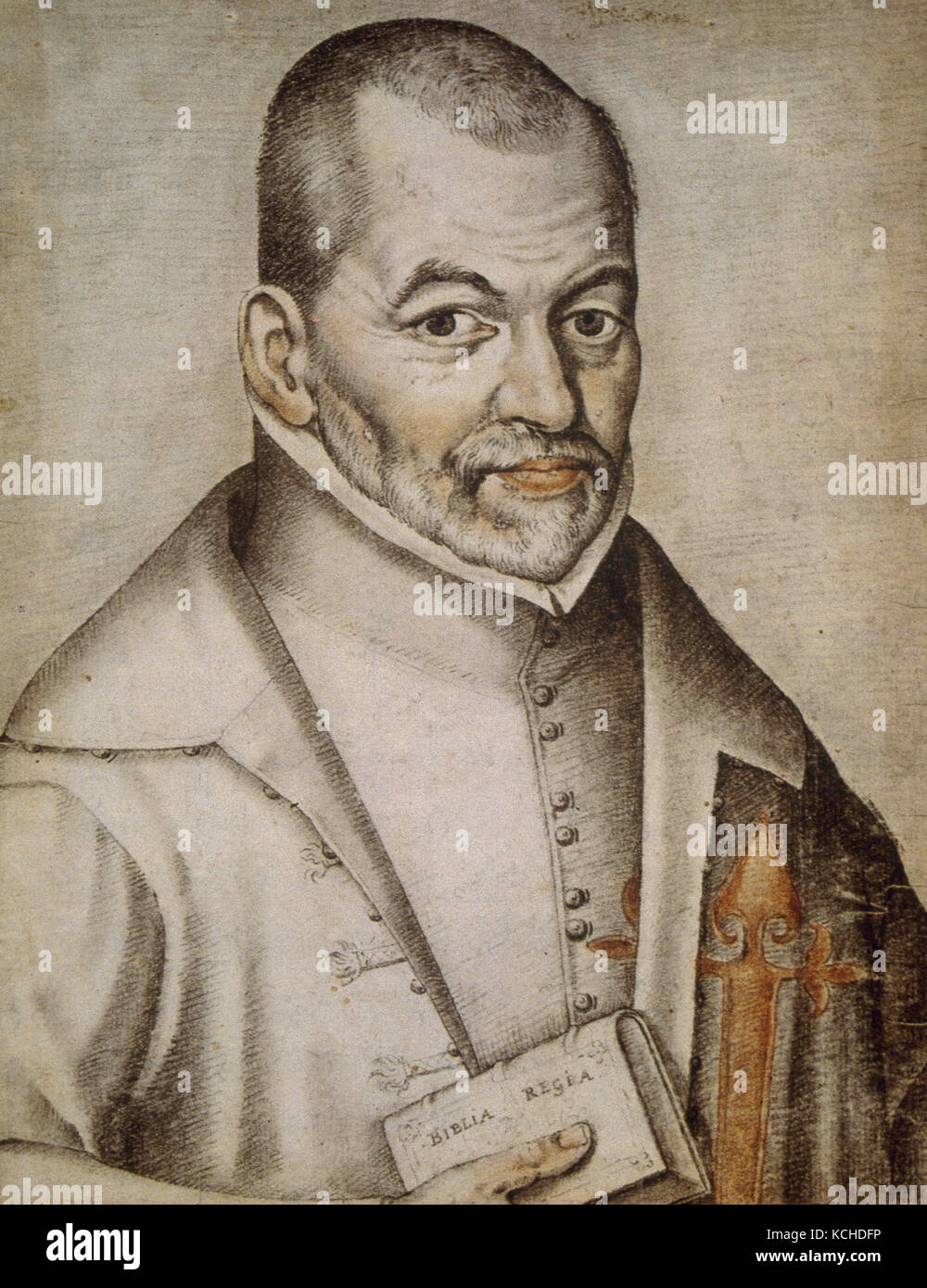 Benito arias montano (1527-1598). umanista spagnolo. ritratto da Francisco Pacheco (1564-1644) . Lazaro Galdiano museo. madrid spagna. Foto Stock