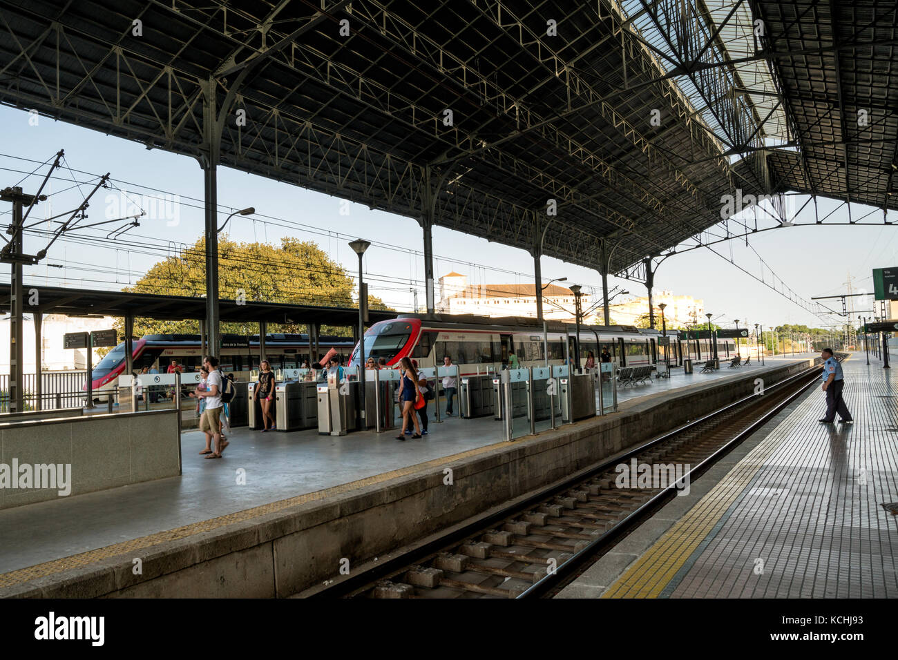 Stazione ferroviaria di Jerez de la Frontera, Andalusia, Spagna Foto Stock