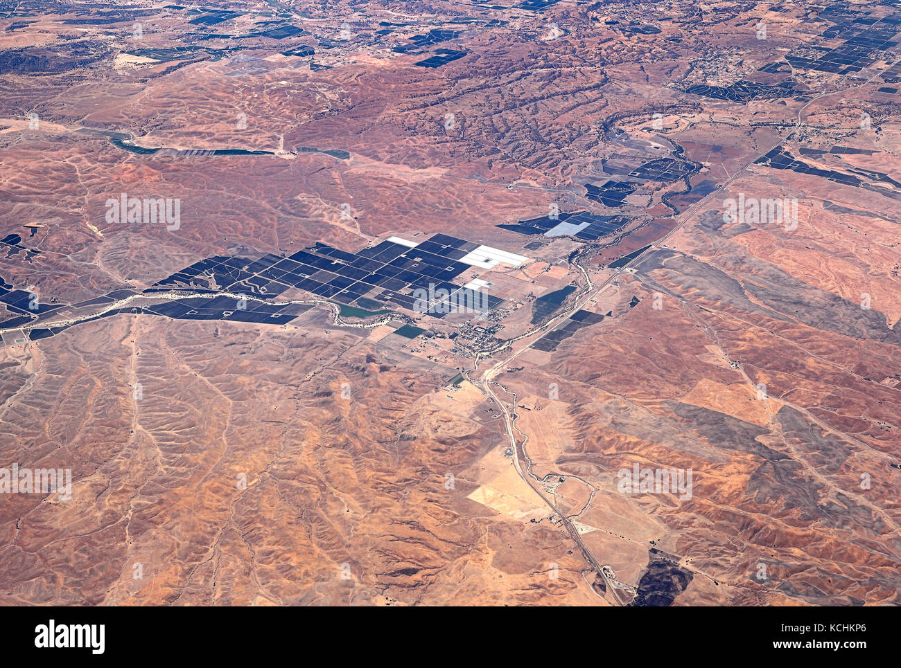 Vista aerea dell'agricoltura nel deserto Foto Stock