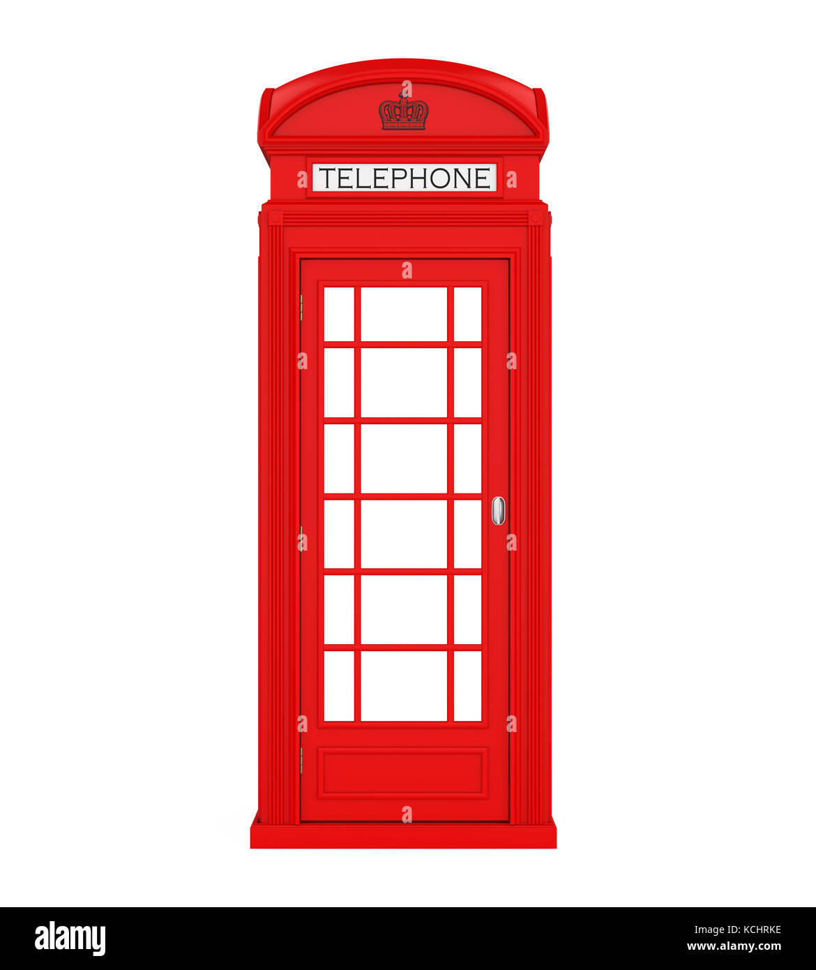 Britannico rosso cabina telefonica isolata Foto Stock