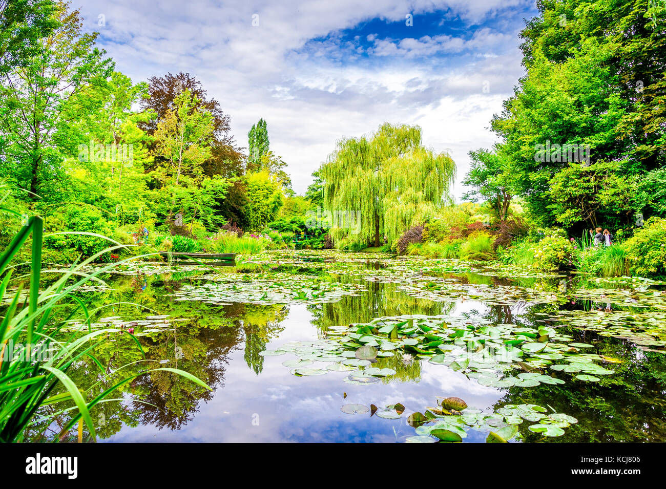 Famoso lily pond in Monet's garden Foto Stock