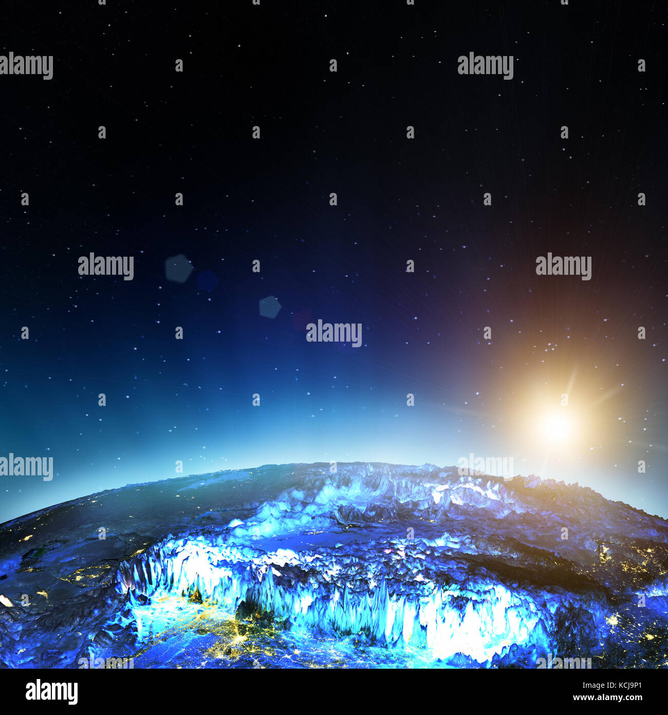 Il tibet 3d rendering planet Foto Stock