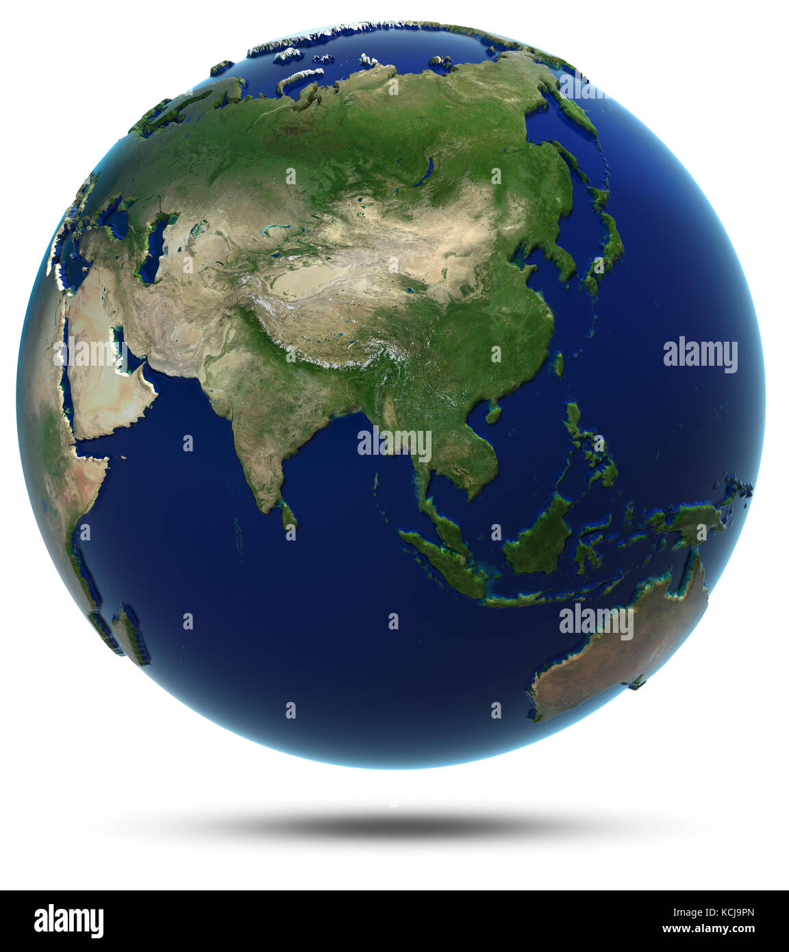 Asia World Map 3D rendering Foto Stock