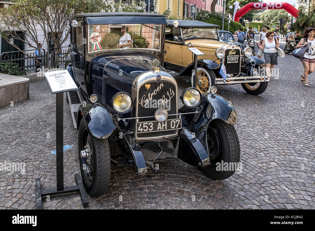 Italia liguria celle ligure incontro auto d'epoca citroen b14c limousine 1927 Foto Stock