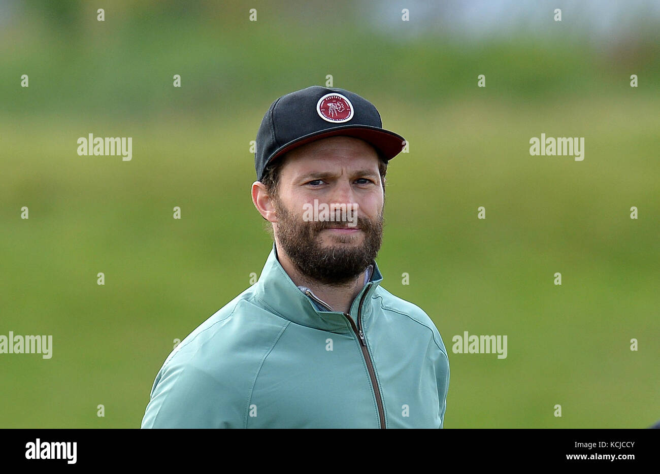 Jamie Dornan durante il giorno uno del campionato Alfred Dunhill Links a St Andrews. Foto Stock